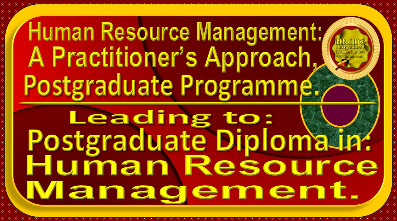 This Website Graphics is a Programme Name and Award Name Indicator, incorporating the Name and Award Level of the Postgraduate Programme, and final Award, from HRODC Postgraduate Training Institute, A Postgraduate-Only Institution (https://www.hrodc.com). 