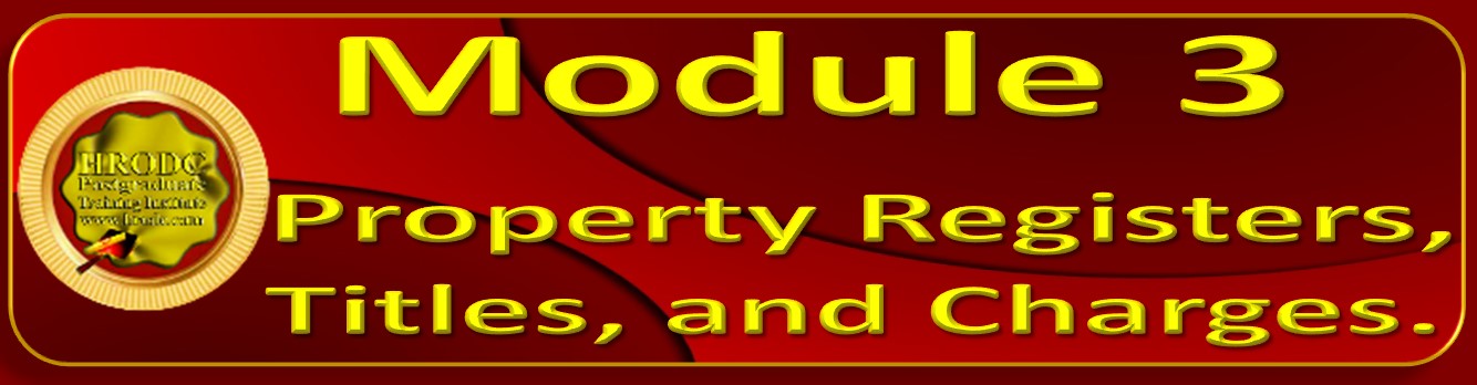 Graphics Header For Module 3 Label, For Postgraduate Certificate in Property Law: Conveyancing For Vendor and Purchaser.