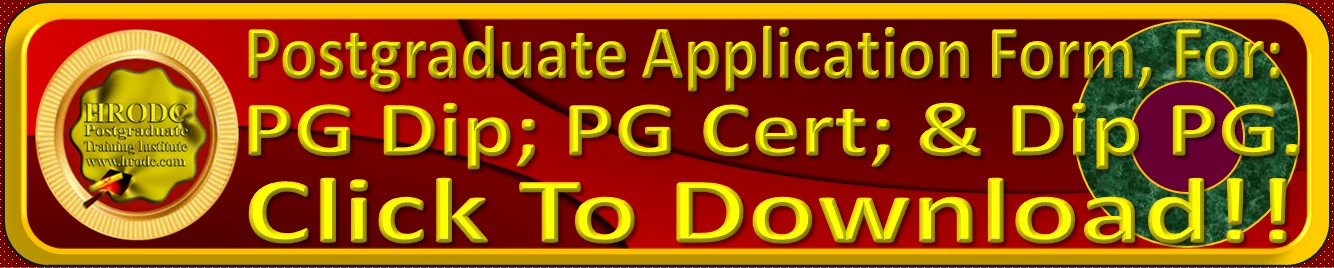 Hyperlinked Graphics, with the following caption. Postgraduate Application Form: Click to Download! Postgraduate Diploma; Postgraduate Certificate; Diploma  Postgraduate (Short Course). 
