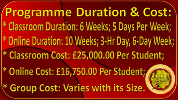 Duration and Cost Graphics, For Postgraduate Certificate Programme